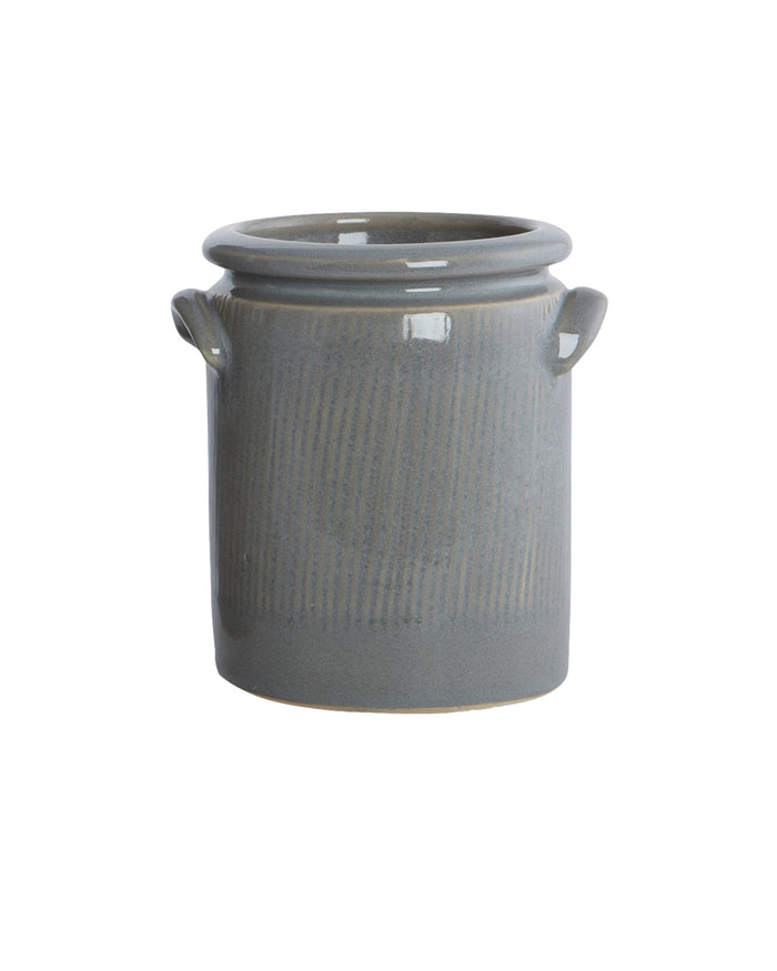 house doctor pottery s planter light grey ceramic on kitchen shelf