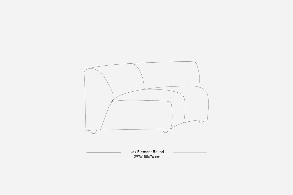 Jax Couch Element, Round Module, Sneak Grey, HKLIVING