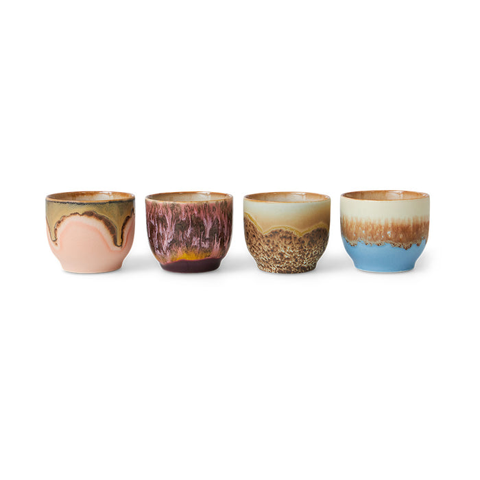 HKLIVING Cafe Cups, Lagoon Set or Individual, 70s Ceramics