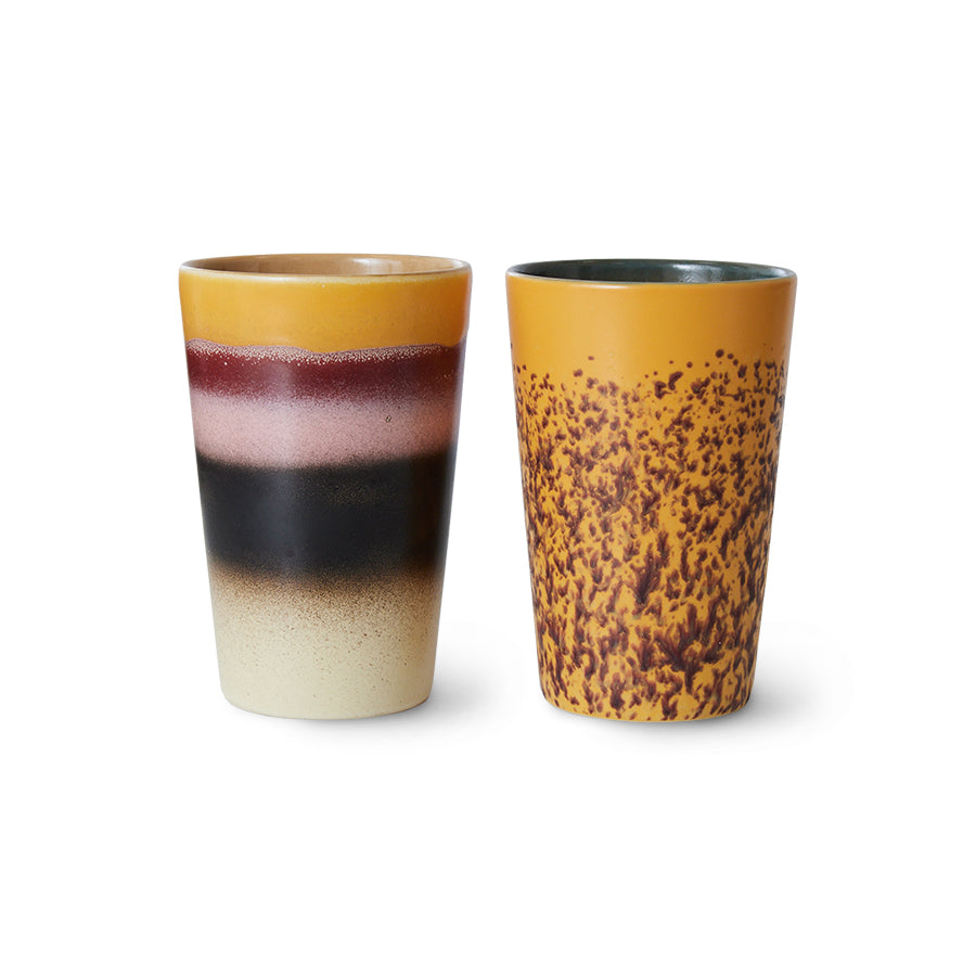 Tea Mugs, Set of 2, Beach, 70s Ceramics by HKLIVING