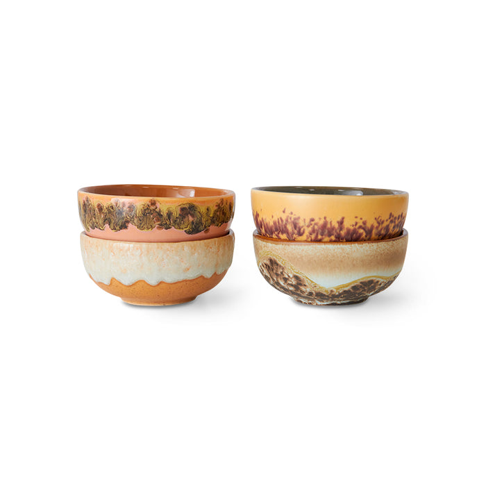 HKLIVING 70s XS bowls – Marine set of four displayed in a row on white background