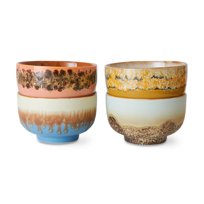 Noodle Bowls, Set of 4, Seabreeze from 70s Ceramics by HKLIVING