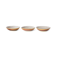 Curry Bowls, Set of 2, Hibiscus, HKLIVING 70s Ceramics, Pink Yellow Brown