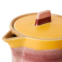 Ceramic Tea Pot, Pink Yellow Black, Sunset from 70s Collection by HKLIVING