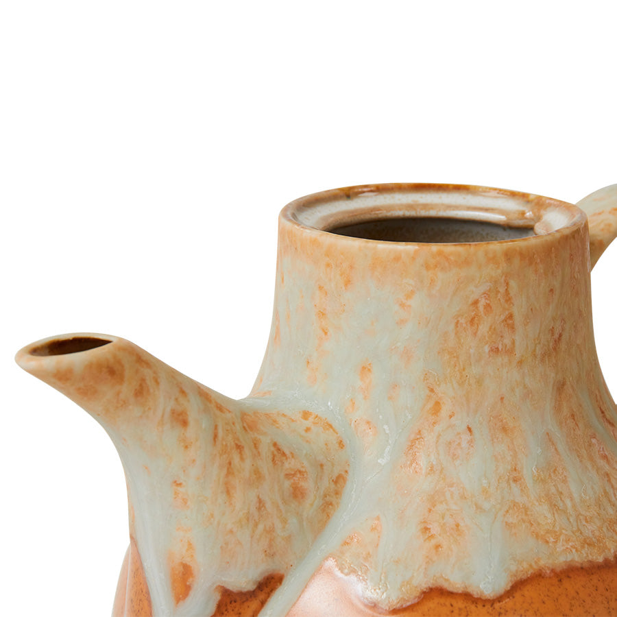 Coffee Pot, Dunes, Orange Brown Beige, 70s Ceramics by HKLIVING
