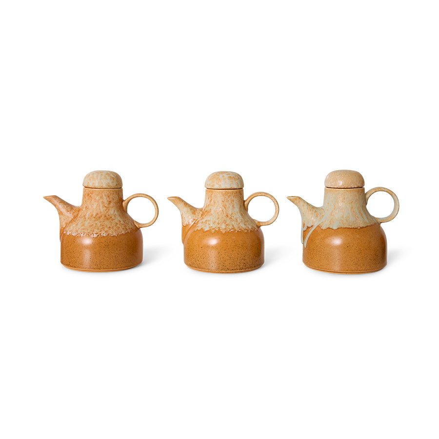 Coffee Pot, Dunes, Orange Brown Beige, 70s Ceramics by HKLIVING