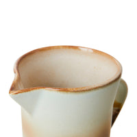 HKLIVING 70s Ceramic Jug - 21.5 x 13.5cm - Shell White & Taupe - Tall Narrow Jug