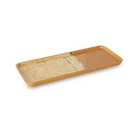 Long hkliving 70s Ceramics Cake Tray – Sunbeam Multicolour Stoneware - 31x13cm Oblong Mustard Yellow Tray