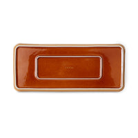 Long hkliving 70s Ceramics Cake Tray – Sunbeam Multicolour Stoneware - 31x13cm Oblong Mustard Yellow Tray
