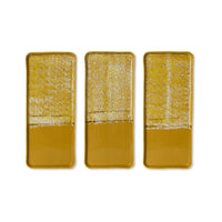 Long hkliving 70s Ceramics Cake Tray – Sunbeam Multicolour Stoneware - 31x13cm Oblong Mustard Yellow Tray