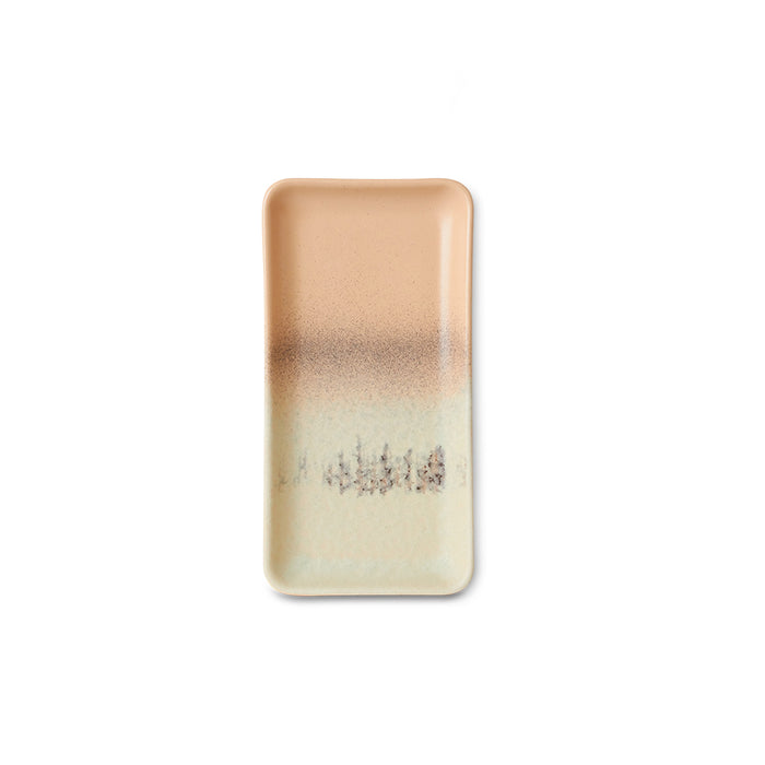 Small Rectangular Tray, Ceramic, Pink Peach Beige, 70s Ceramics, Breeze by HKLIVING