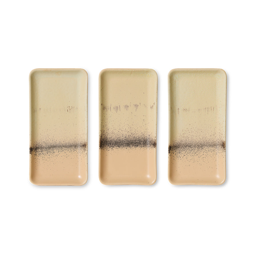 Small Rectangular Tray, Ceramic, Pink Peach Beige, 70s Ceramics, Breeze by HKLIVING