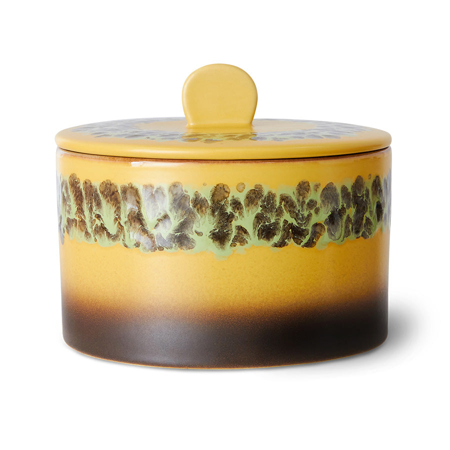 Cookie jar, Yellow Green Brown, Kelp 70s Ceramics by HKLIVING
