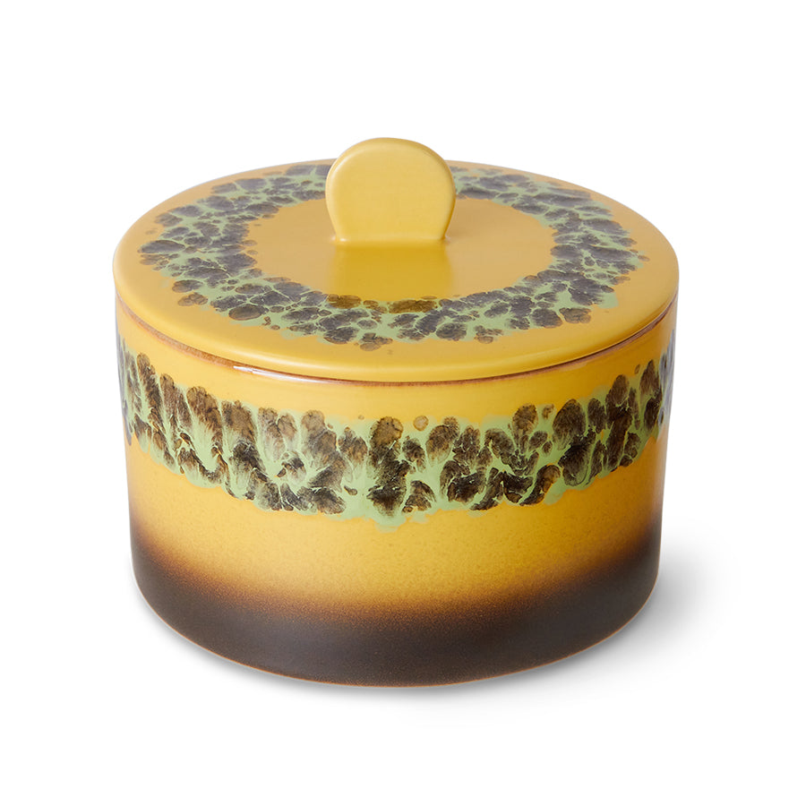 Cookie jar, Yellow Green Brown, Kelp 70s Ceramics by HKLIVING