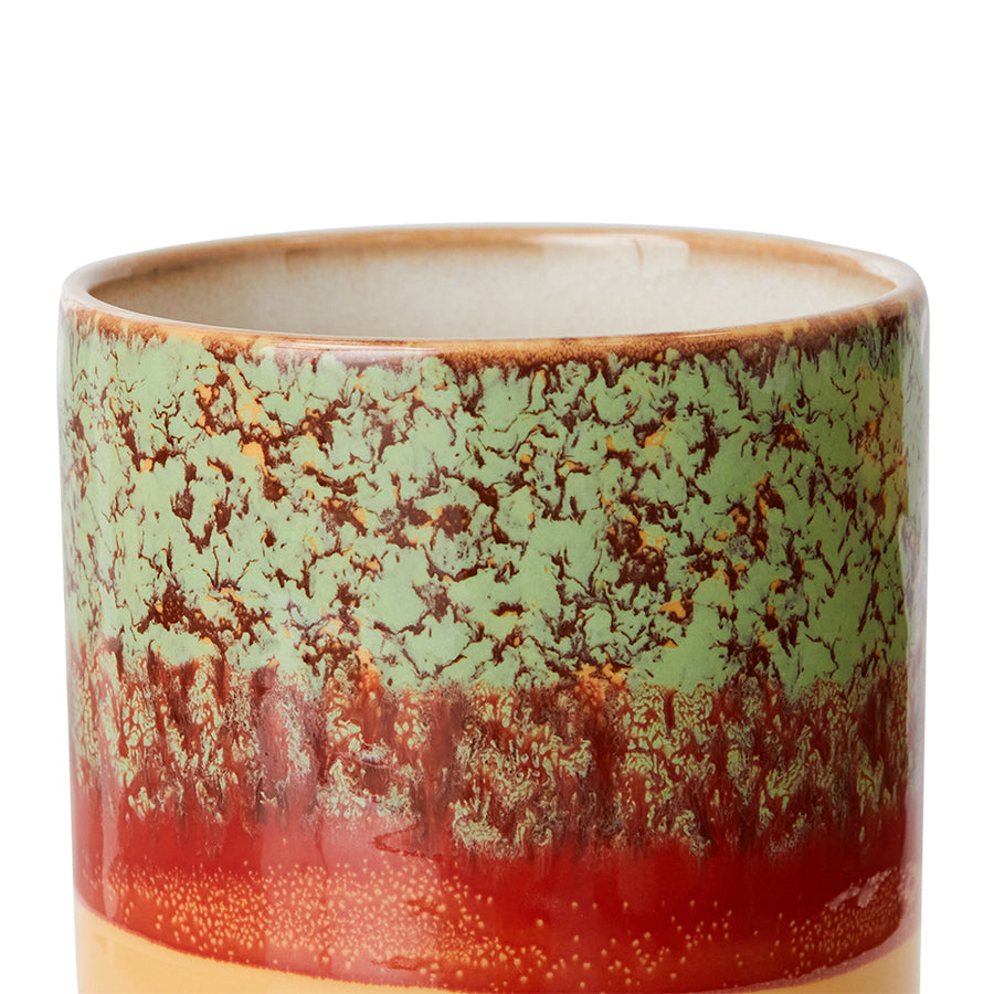 Storage Jar, Cove, Beige Red Green, 70s Ceramics by HKLIVING