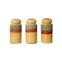 Storage Jar, Cove, Beige Red Green, 70s Ceramics by HKLIVING