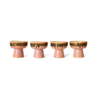 Large Tapas Bowl on a Base, Blush Pink and Brown, Lush by 70s Ceramics from HKLIVING