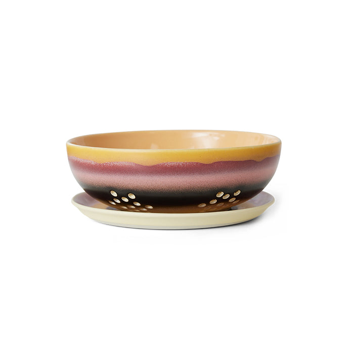 Berry Bowl, Sunset Pink and Yellow, 70s Ceramics by HKLIVING