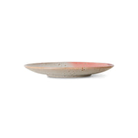 Set of 2 Dessert Plates, Lychee 17.5cm - HKLIVING 70s Ceramics, Grey Pink Red Brown Spotted Spots