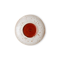 Set of 2 Dessert Plates, Lychee 17.5cm - HKLIVING 70s Ceramics, Grey Pink Red Brown Spotted Spots