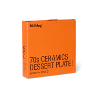 Set of 2 Dessert Plates, Lychee 17.5cm - HKLIVING 70s Ceramics, Grey Pink Red Brown Spotted Spots