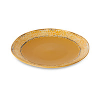HKLIVING 70s Ceramics Side Plates 22cm - Paradise (Set of 2), Mustard Yellow
