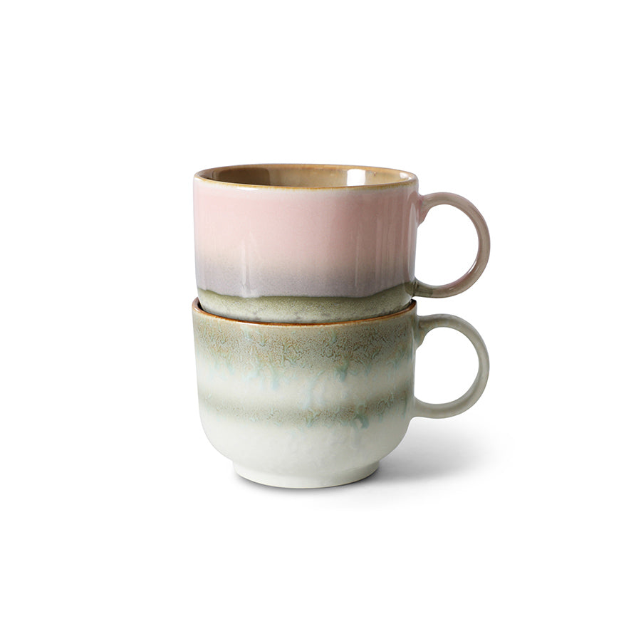 HKLIVING 70s Ceramics Large Tea Mugs - Odyssey & Nova (Sets of 2 or Individual Mugs)