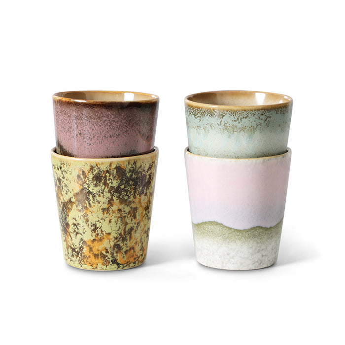 Set of 4 Coffee Mugs - HKLIVING 70s Ceramics - Serendipity