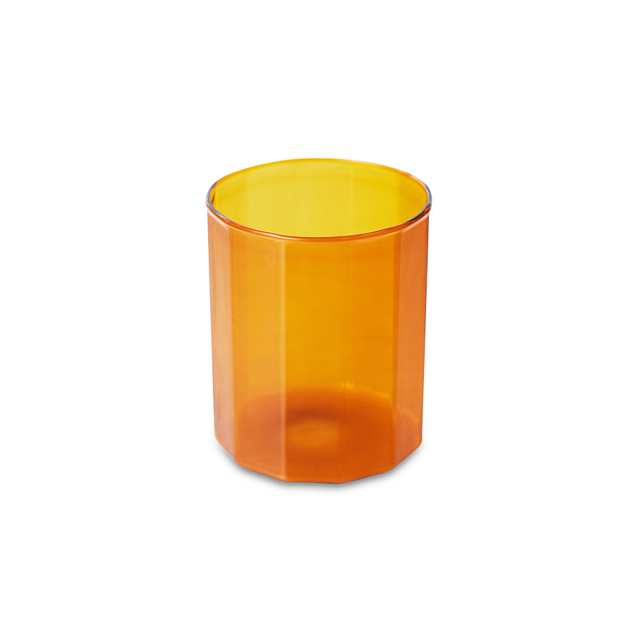 Amber Sunlit Glass, Yellow Orange Tumbler by HKLIVING