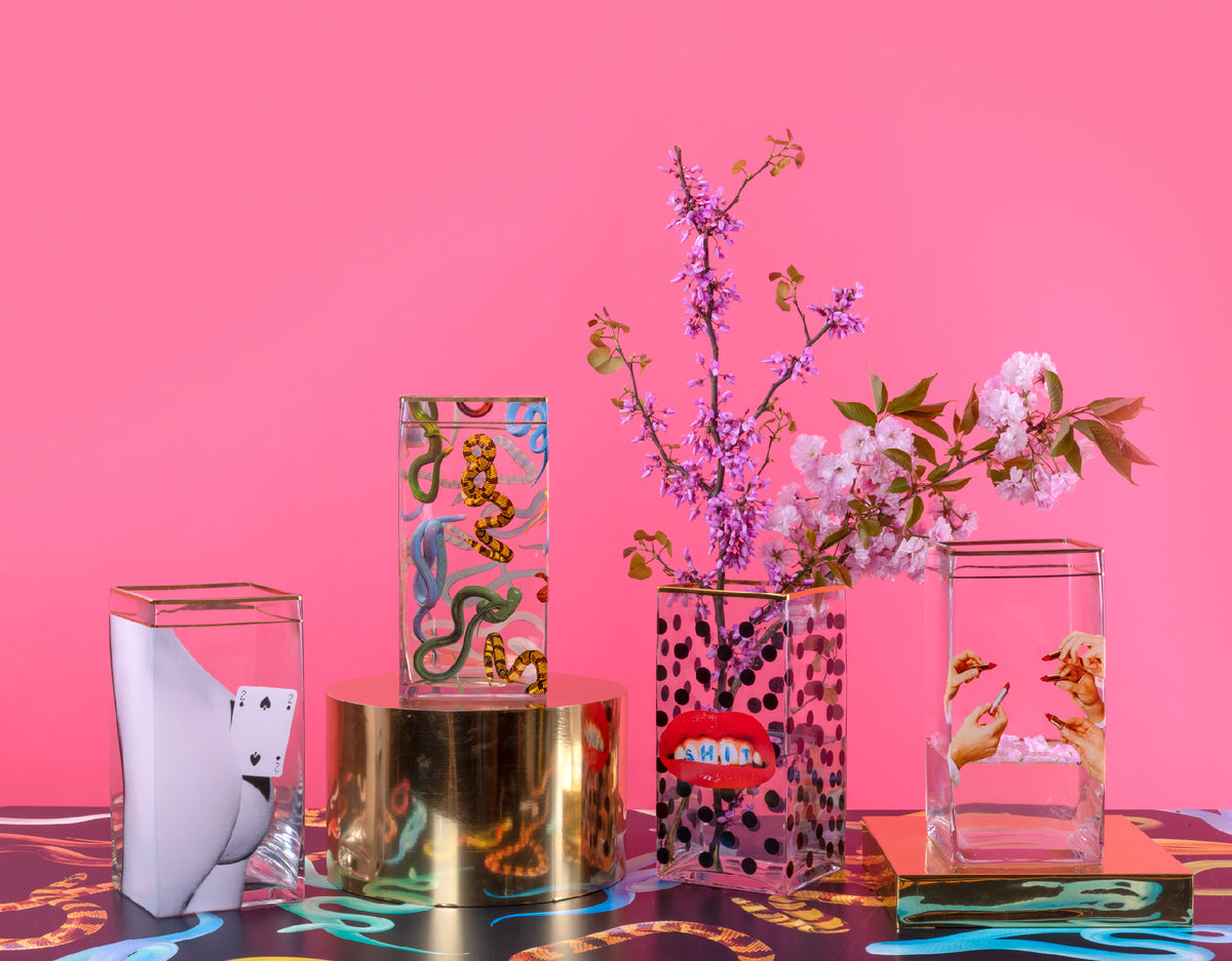 Seletti x TOILETPAPER Square Glass Vase - Medium & Large