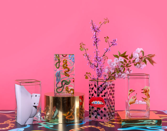 Seletti x TOILETPAPER Square Glass Vase - Medium & Large