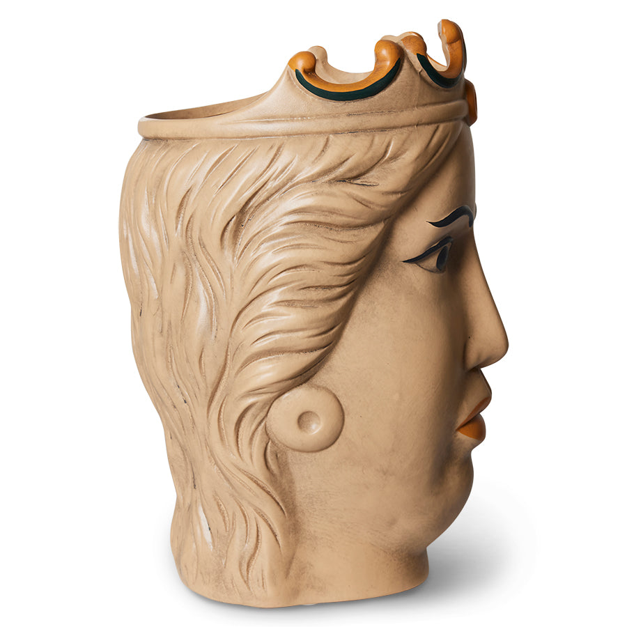 Cream Stoneware Decorative Heads – Teste di Moro Siciliane by MON for HKLIVING (Set of 2)