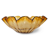 Large amber glass bowl by hkliving for statement table decor