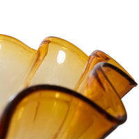 Unique handmade amber glass bowl for elegant homes