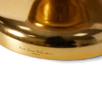 Large Polished Brass Table Lamp with Floral Shade – Lampada by MON for HKLIVING