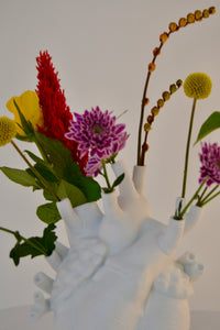 Seletti Love In Bloom White Porcelain Heart Vase - Anatomical Heart Design