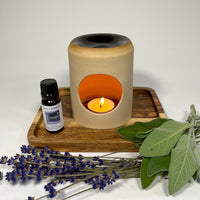 Luna Essential Oil Blend by Ash + Ember in 10ml amber glass bottle with lavender and clary sage
