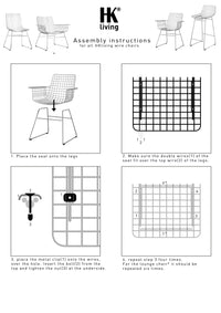 Black Metal Wire Chair by HKLIVING