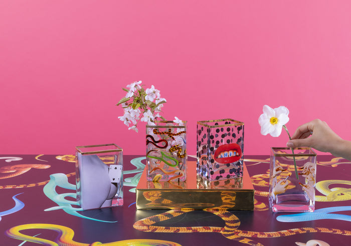 Seletti x TOILETPAPER Square Glass Vase - Medium & Large
