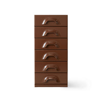 HKLIVING Chest of 6 Drawers - Chocolate (Warm & Modern Storage Unit)