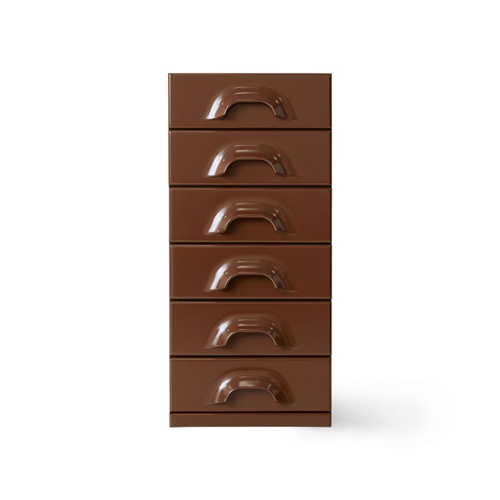 HKLIVING Chest of 6 Drawers - Chocolate (Warm & Modern Storage Unit)