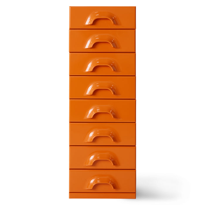 HKLIVING Chest of 8 Drawers in Tangerine Orange