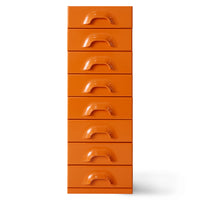 HKLIVING Chest of 8 Drawers in Tangerine Orange