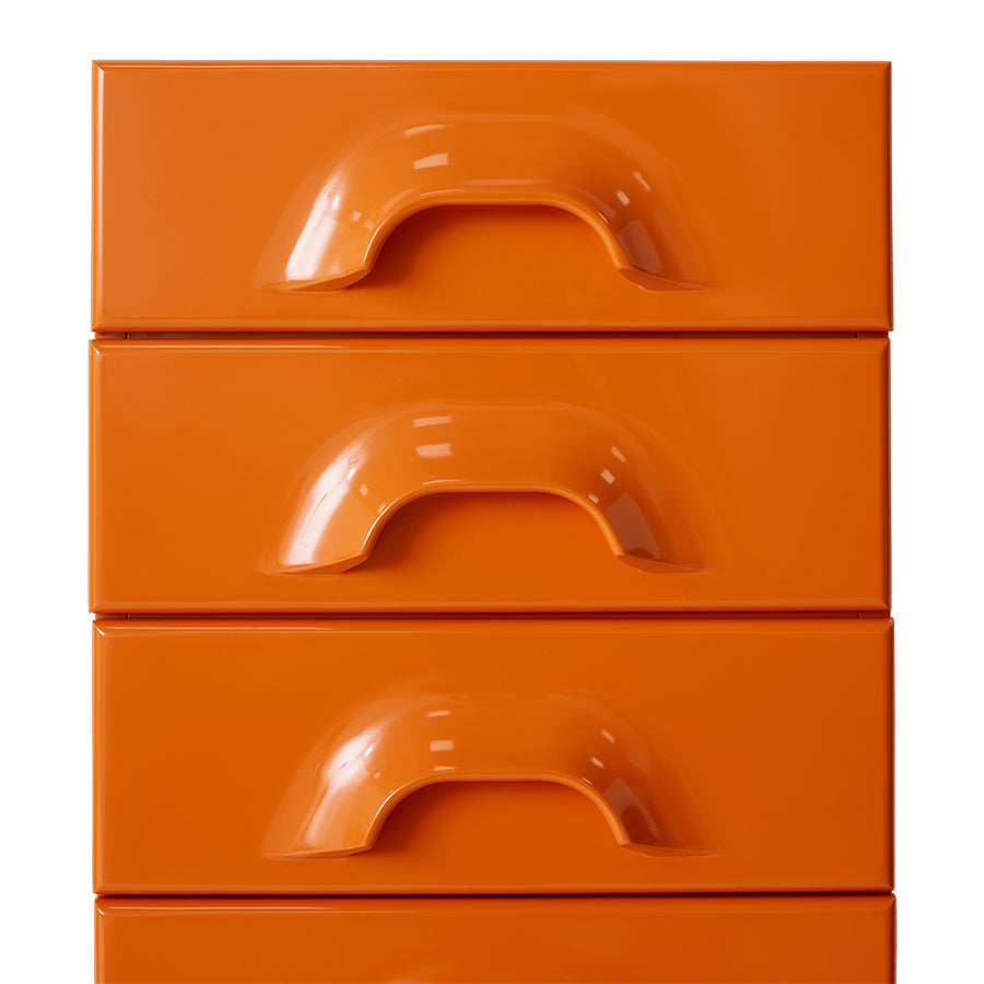 HKLIVING Chest of 8 Drawers in Tangerine Orange
