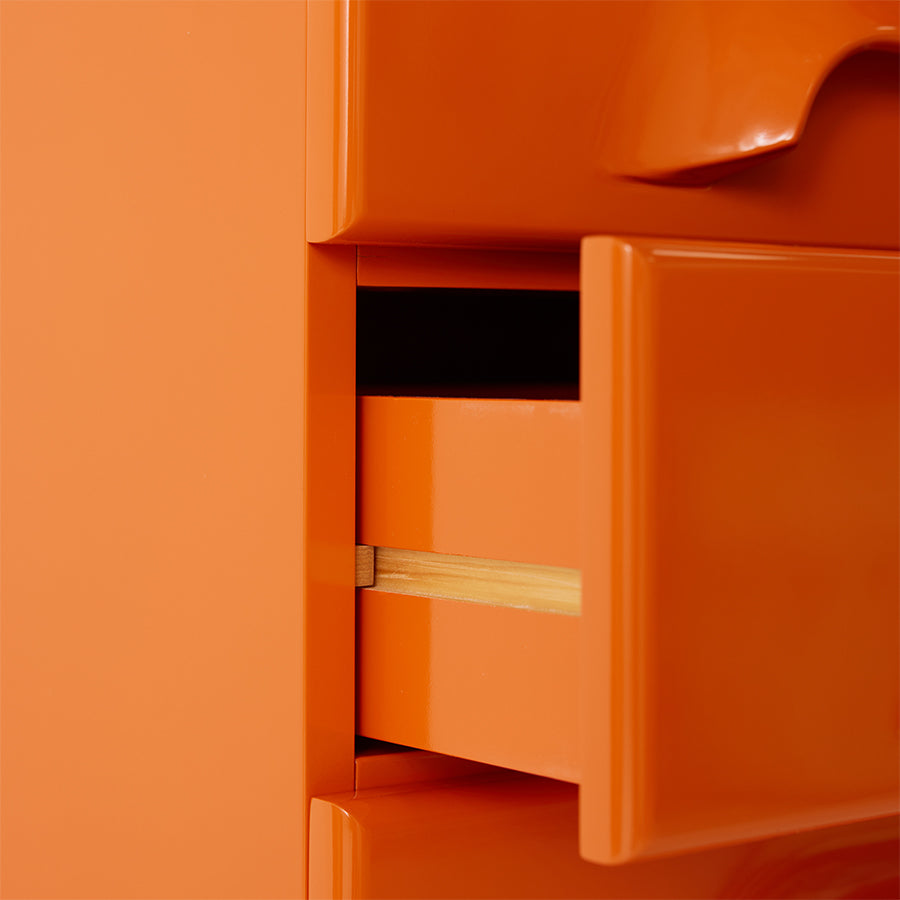 HKLIVING Chest of 8 Drawers in Tangerine Orange