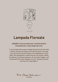 Large Polished Brass Table Lamp with Floral Shade – Lampada by MON for HKLIVING