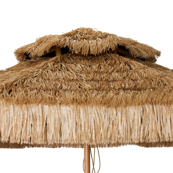 Raffia Patio Umbrella 300cm – Natural Parasol by HKLIVING