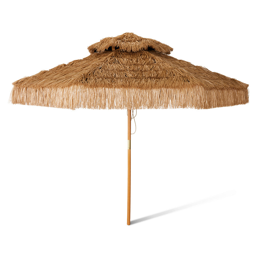 Raffia Patio Umbrella 300cm – Natural Parasol by HKLIVING