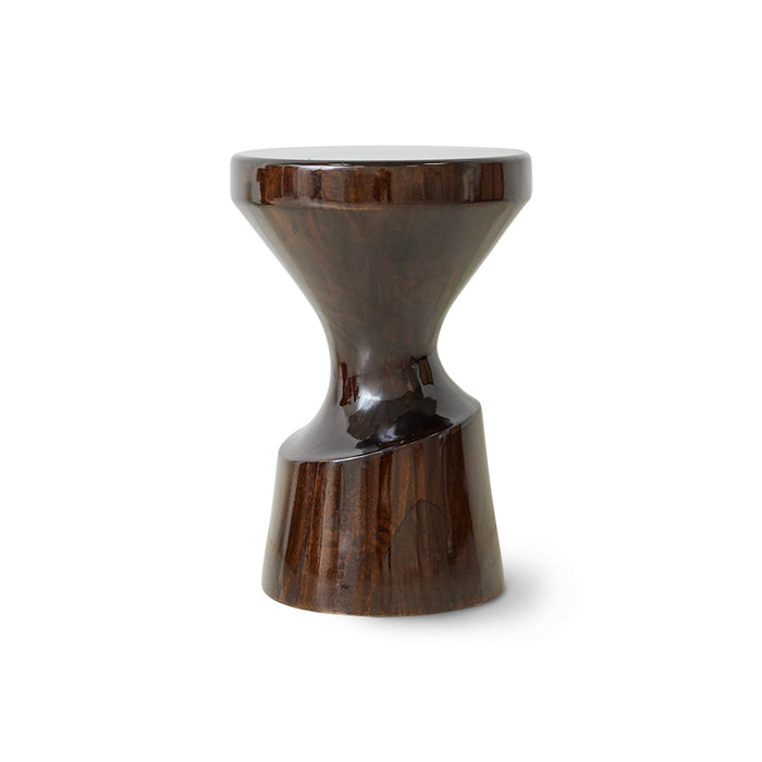 Wooden Stool, Burgundy Deep Brown, Side Table by HKLIVING