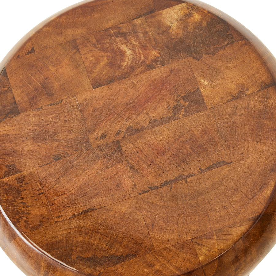 Wooden Stool, Chestnut by HKLIVING